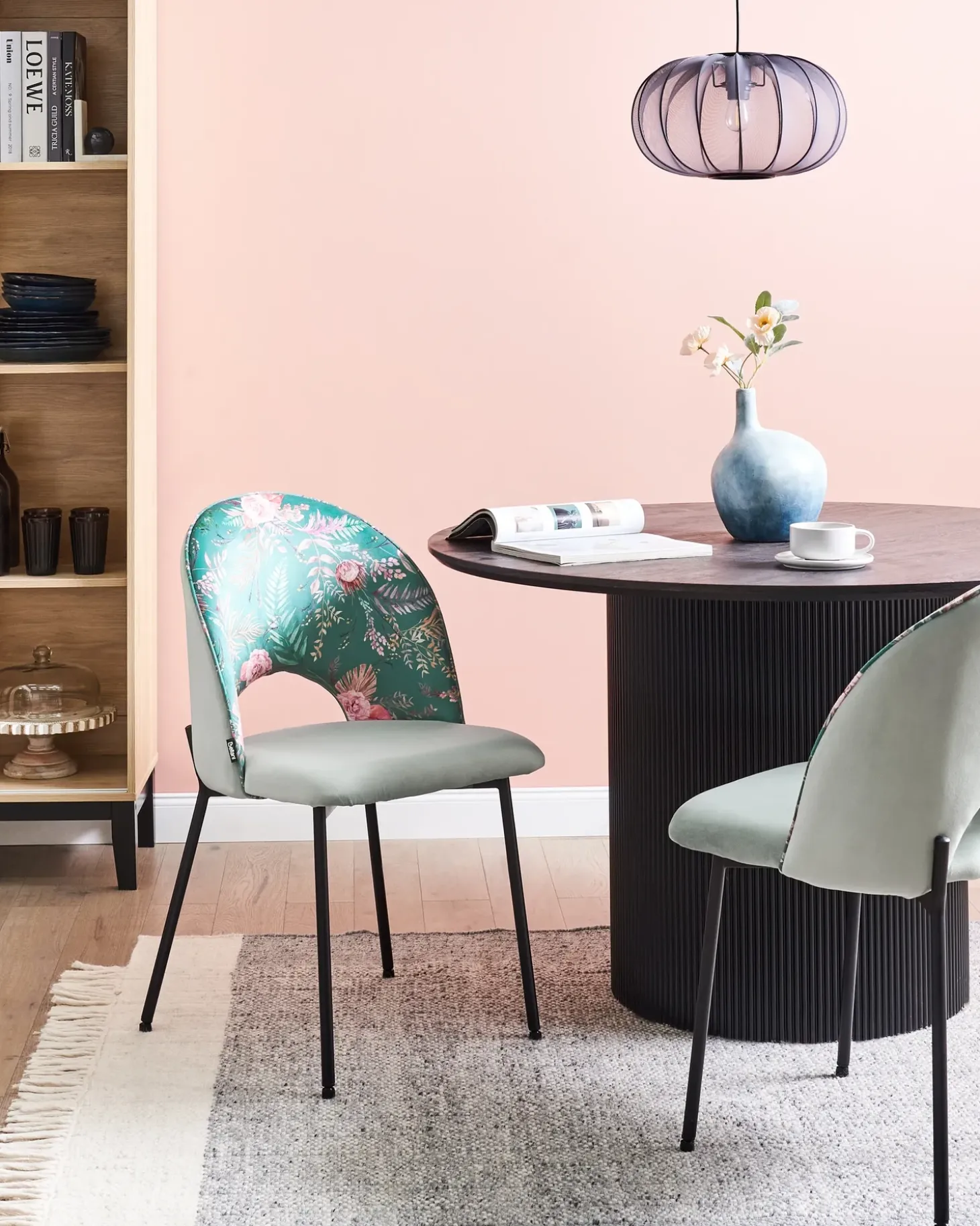 Discount Zestaw 2 krzeseł do jadalni COVELO Welur Miętowy Wszystkie Krzesła|Krzesła Tapicerowane