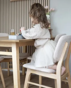Online ELAINE Boucle Jasny brąz/ beżowy Wszystkie Krzesła|Krzesła Tapicerowane