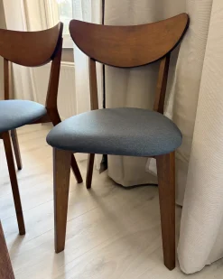 Outlet Zestaw 2 krzeseł do jadalni ERIE Drewno Ciemny brąz/ szary Wszystkie Krzesła|Krzesła Drewniane