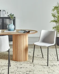 Outlet Zestaw 2 krzeseł do jadalni ESBON Jasnoszary Wszystkie Krzesła|Krzesła Tapicerowane