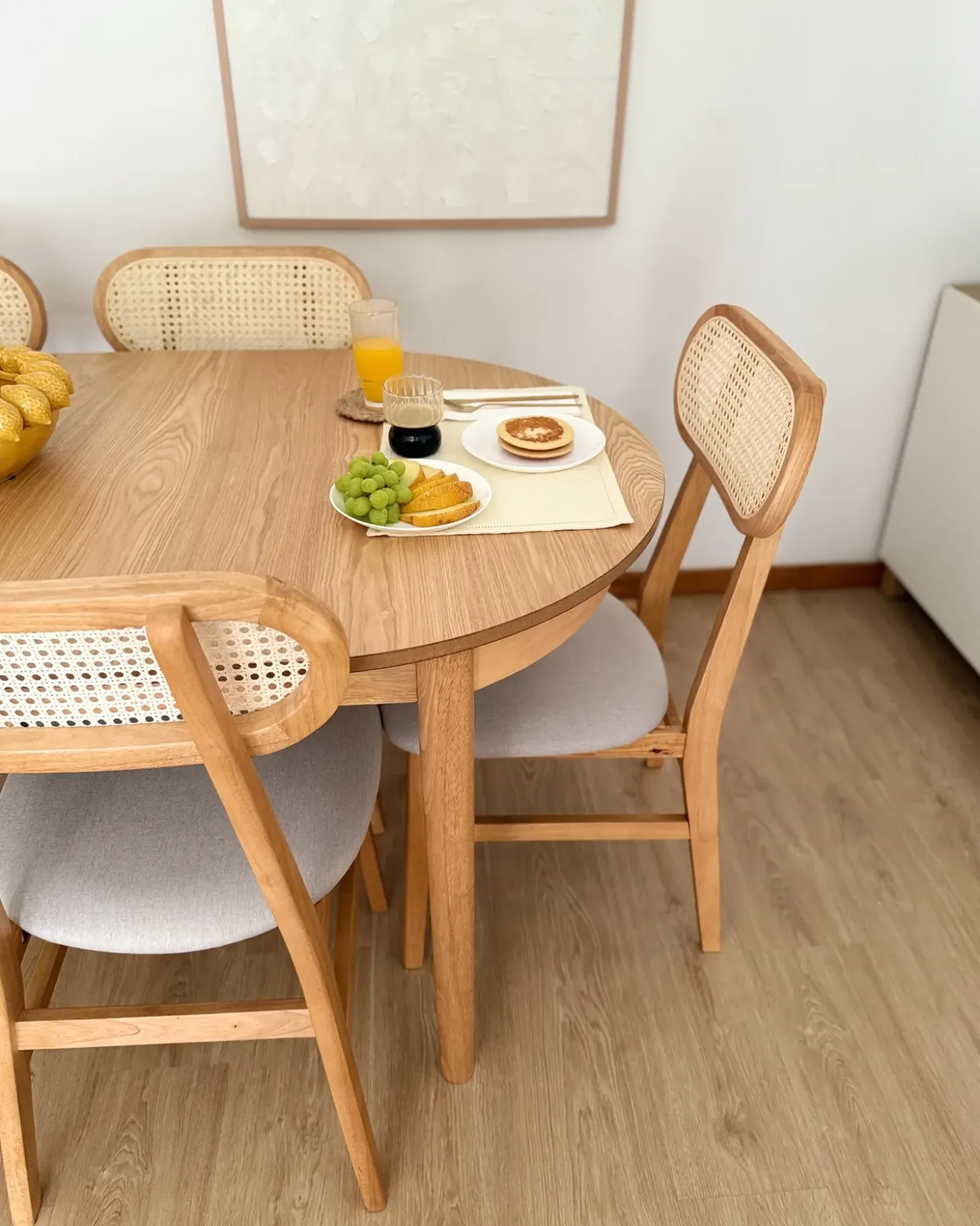 Outlet Zestaw 2 krzeseł do jadalni FALLON Drewno Jasnobrązowy/ jasnoszary Wszystkie Krzesła|Krzesła Drewniane