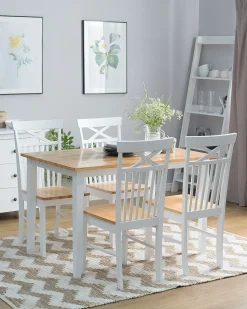 Online HOUSTON Drewno Biały Wszystkie Krzesła|Krzesła Drewniane