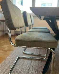 Clearance Zestaw 2 krzeseł do jadalni IRWIN Sztruks Oliwkowy Wszystkie Krzesła|Krzesła Tapicerowane