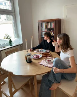 Clearance Zestaw 2 krzeseł do jadalni ISLE Drewno Jasny brąz/ beżowy Wszystkie Krzesła|Krzesła Drewniane