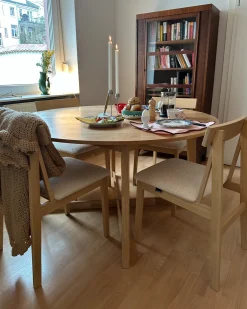 Clearance Zestaw 2 krzeseł do jadalni ISLE Drewno Jasny brąz/ beżowy Wszystkie Krzesła|Krzesła Drewniane