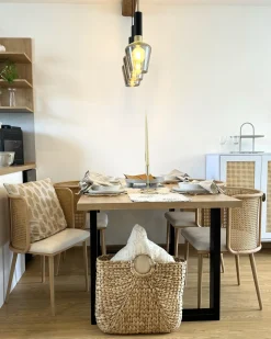 Outlet Zestaw 2 krzeseł do jadalni KOBUK Metal Jasnobrązowy Wszystkie Krzesła|Krzesła Do Jadalni