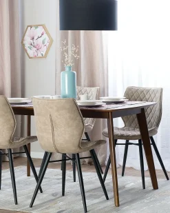 Discount Zestaw 2 krzeseł do jadalni LISLE Beżowy Wszystkie Krzesła|Krzesła Tapicerowane