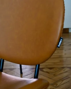 Online Zestaw 2 krzeseł do jadalni LUANA Ekoskóra Złoty brąz Wszystkie Krzesła|Krzesła Do Jadalni