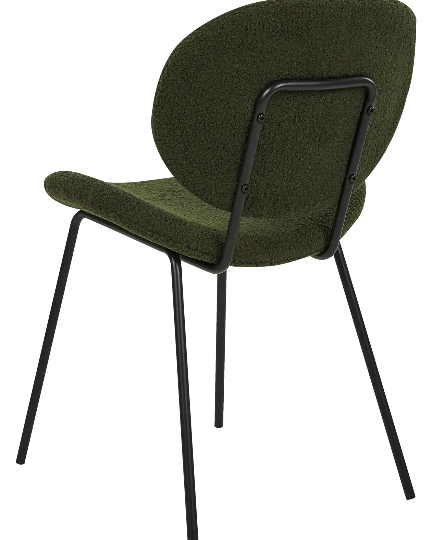 Discount Zestaw 2 krzeseł do jadalni LUANA Boucle Ciemnozielony Wszystkie Krzesła|Krzesła Tapicerowane