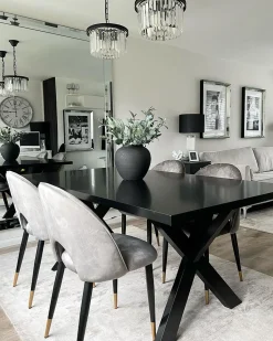 Outlet Zestaw 2 krzeseł do jadalni MAGALIA Welur Szary Wszystkie Krzesła|Krzesła Tapicerowane