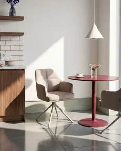 Outlet Zestaw 2 krzeseł do jadalni MIRA Beżowoszary Wszystkie Krzesła|Krzesła Tapicerowane