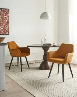 Discount Zestaw 2 krzeseł do jadalni MORI Sztruks Wszystkie Krzesła|Krzesła Tapicerowane