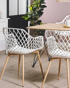 Discount Zestaw 2 krzeseł do jadalni NASHUA Biały Wszystkie Krzesła|Krzesła Plastikowe