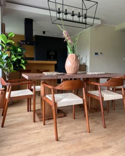 New Zestaw 2 krzeseł do jadalni OAKDALE Drewno Ciemny brąz/ beżowy Wszystkie Krzesła|Krzesła Drewniane