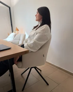 Hot Zestaw 2 krzeseł do jadalni Obrotowy MIRA Beżowy Wszystkie Krzesła|Krzesła Tapicerowane