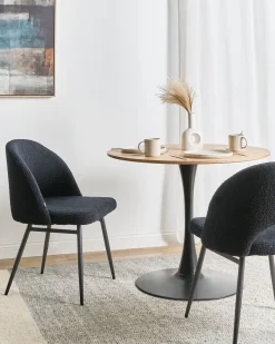 Outlet Zestaw 2 krzeseł do jadalni ONAGA Boucle Wszystkie Krzesła|Krzesła Tapicerowane