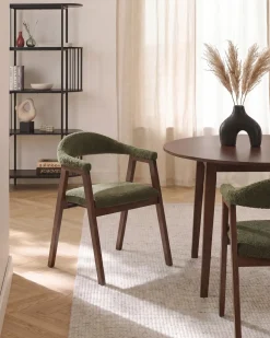 Discount Zestaw 2 krzeseł do jadalni ONECO Drewno Brązowy/ zielony Wszystkie Krzesła|Krzesła Drewniane