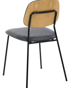 Discount Zestaw 4 krzeseł do jadalni RILEY Szary Wszystkie Krzesła|Krzesła Tapicerowane