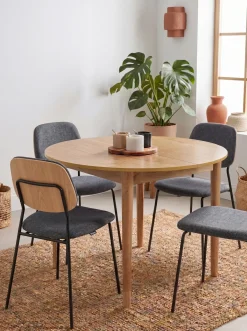 Discount Zestaw 4 krzeseł do jadalni RILEY Szary Wszystkie Krzesła|Krzesła Tapicerowane
