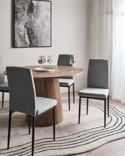 Clearance Zestaw 4 krzeseł do jadalni RINER Szary Wszystkie Krzesła|Krzesła Tapicerowane