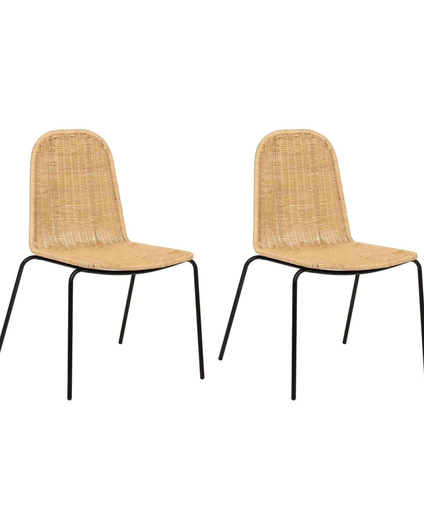 Outlet Zestaw 2 krzeseł do jadalni ROXTON Rattan Naturalny Wszystkie Krzesła|Krzesła Do Jadalni