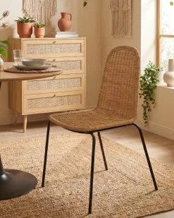 Outlet Zestaw 2 krzeseł do jadalni ROXTON Rattan Naturalny Wszystkie Krzesła|Krzesła Do Jadalni