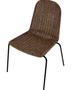 Clearance Zestaw 2 krzeseł do jadalni ROXTON Rattan Ciemnobrązowy Wszystkie Krzesła|Krzesła Do Jadalni