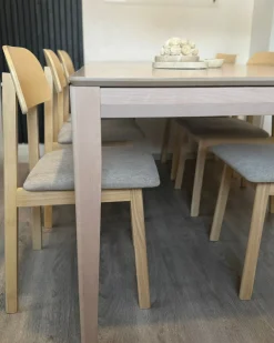 Discount Zestaw 2 krzeseł do jadalni SCANDIA Drewno Beżowoszary Wszystkie Krzesła|Krzesła Drewniane