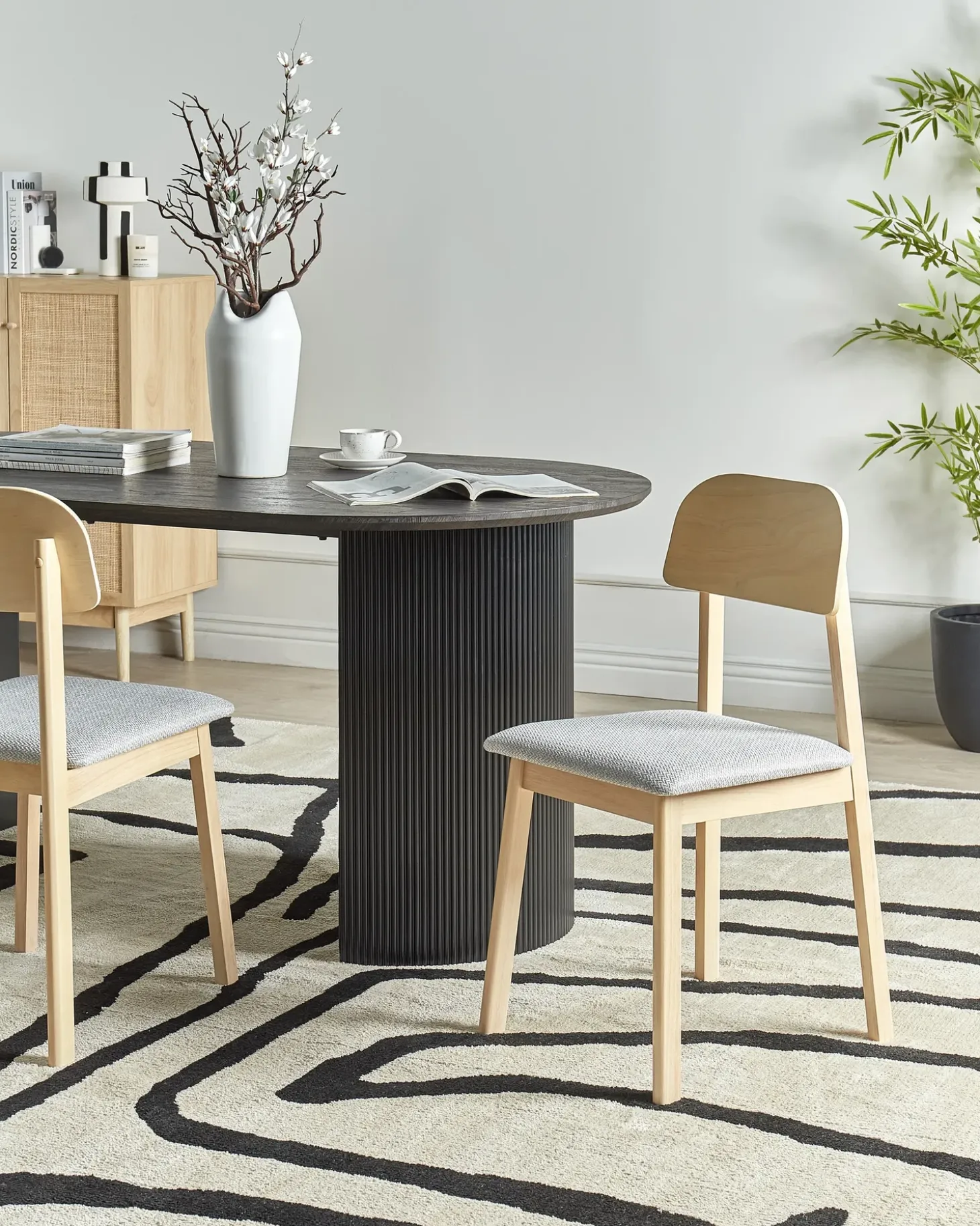 Outlet Zestaw 2 krzeseł do jadalni SCANDIA Drewno Jasnoszary Wszystkie Krzesła|Krzesła Drewniane