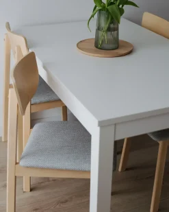 Outlet Zestaw 2 krzeseł do jadalni SCANDIA Drewno Jasnoszary Wszystkie Krzesła|Krzesła Drewniane