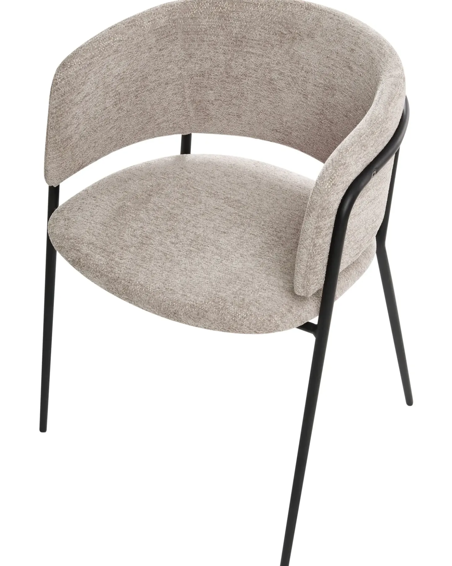 Clearance Zestaw 2 krzeseł do jadalni SPRINGER Szenil Beżowoszary Wszystkie Krzesła|Krzesła Tapicerowane