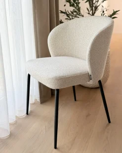 Outlet Zestaw 2 krzeseł do jadalni ZANA Boucle Jasnobeżowy Wszystkie Krzesła|Krzesła Tapicerowane