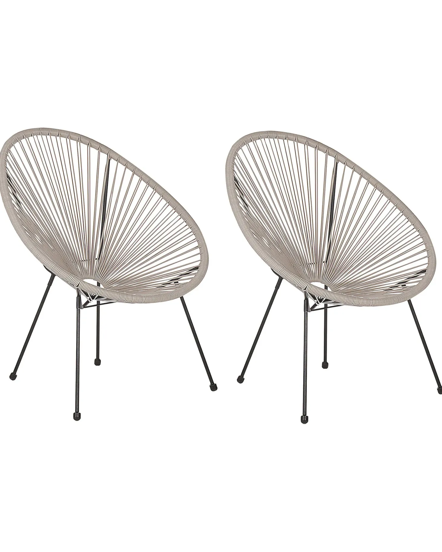 Zestaw 2 krzeseł ogrodowych ACAPULCO II Technorattan Jasnoszary