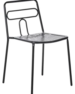 Zestaw 2 krzeseł ogrodowych AGEROLA Metal Czarny