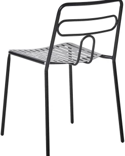 Zestaw 2 krzeseł ogrodowych AGEROLA Metal Czarny