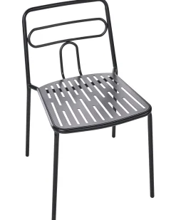 Zestaw 2 krzeseł ogrodowych AGEROLA Metal Czarny