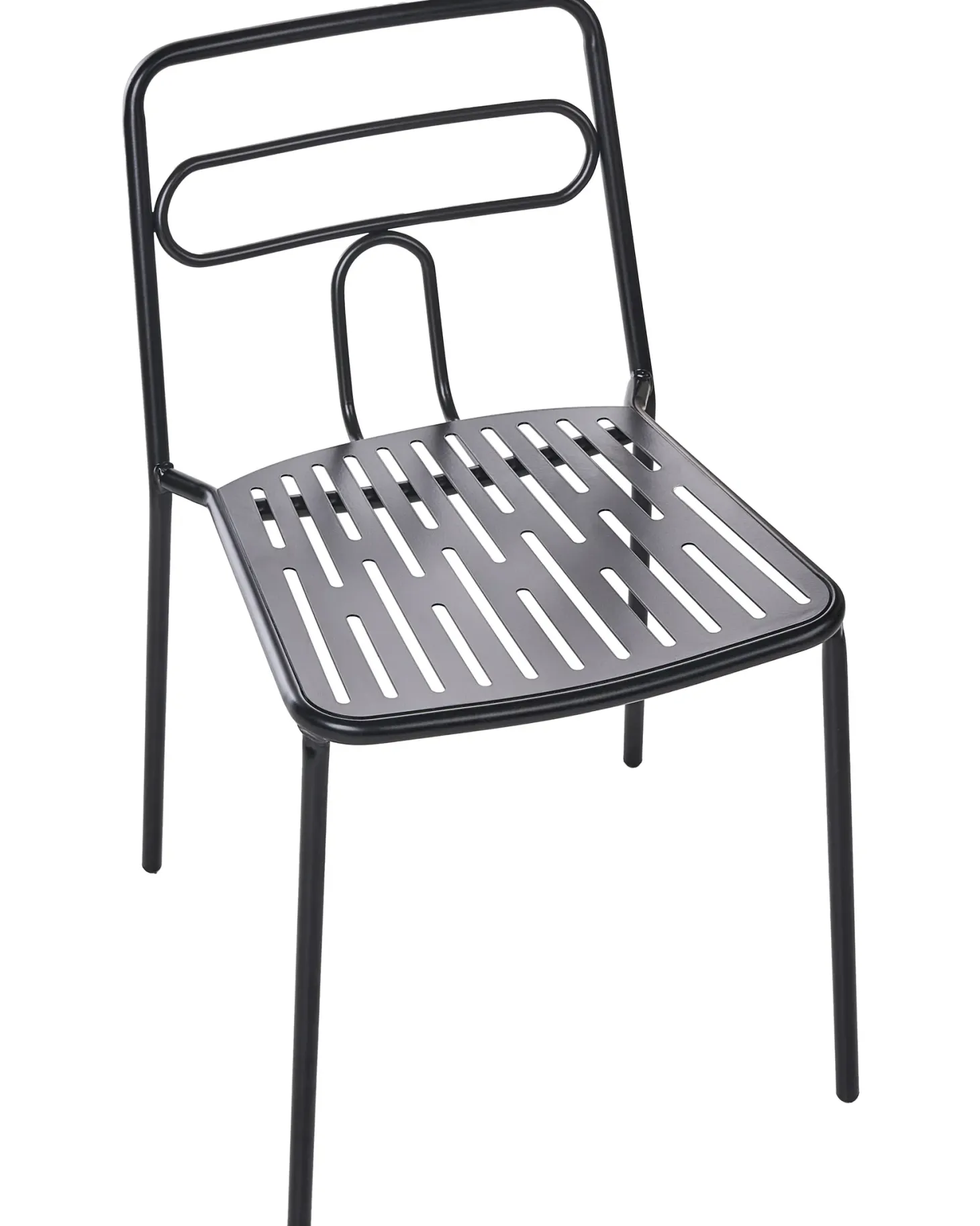 Zestaw 2 krzeseł ogrodowych AGEROLA Metal Czarny