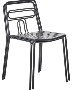 Zestaw 2 krzeseł ogrodowych AGEROLA Metal Czarny