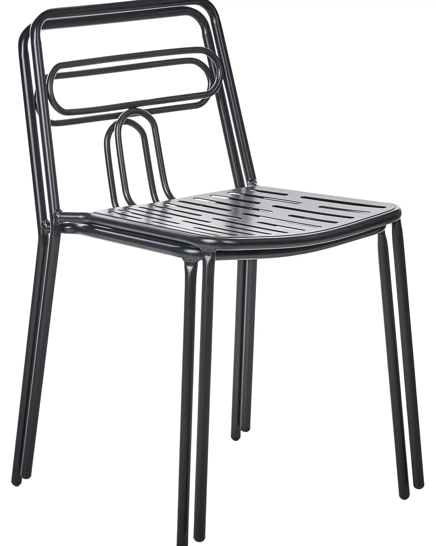 Zestaw 2 krzeseł ogrodowych AGEROLA Metal Czarny