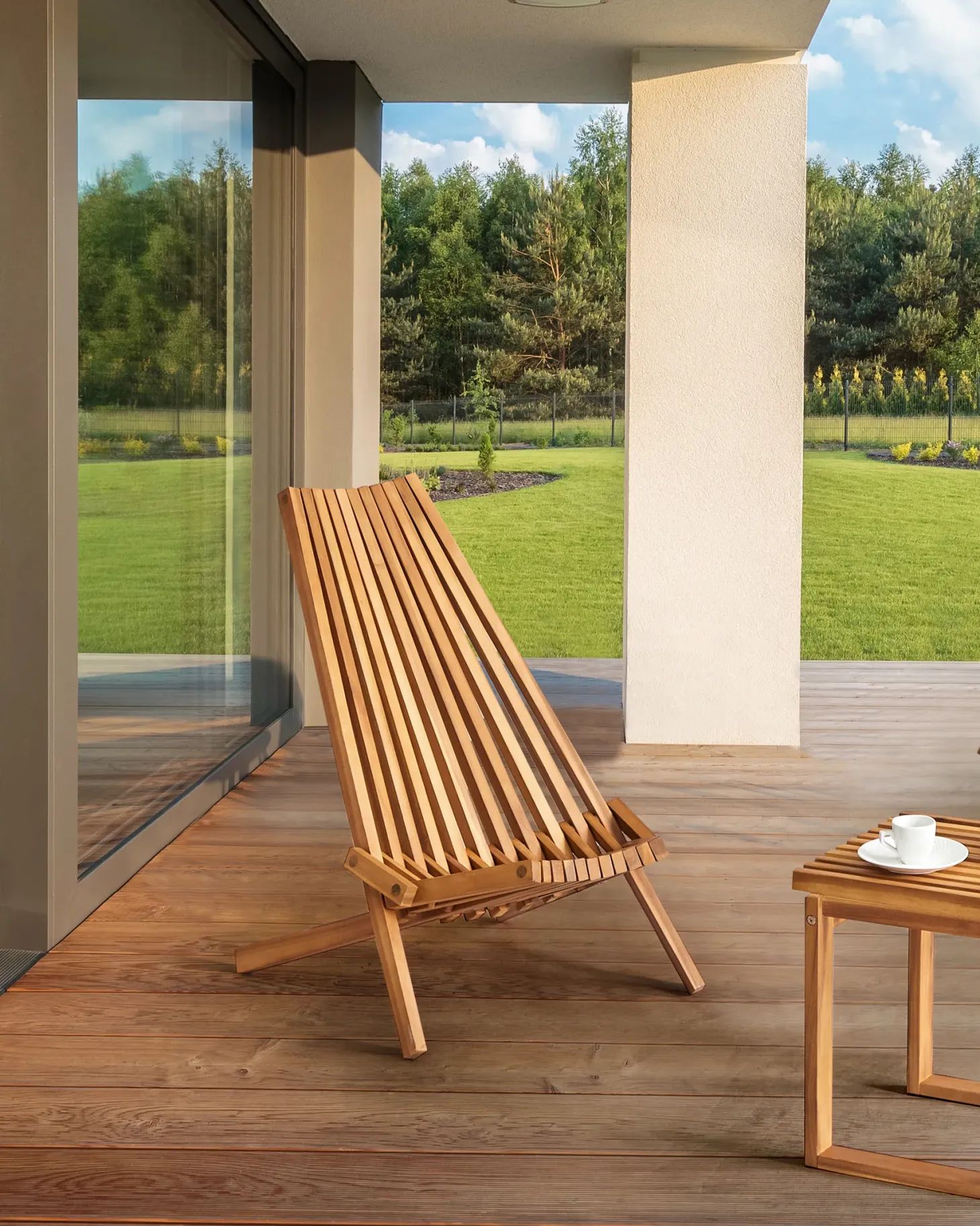 Zestaw 2 krzeseł ogrodowych BELLANO Drewno akacjowe Brązowy
