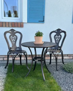 Zestaw 2 krzeseł ogrodowych BOVINO Metal Ciemnobrązowy