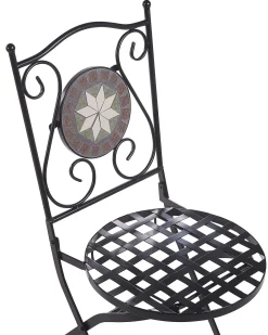 Zestaw 2 krzeseł ogrodowych CARIATI Metal Czarny