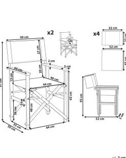 Zestaw 2 krzeseł ogrodowych CINE Drewno akacjowe Zielony