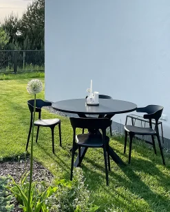 Zestaw 4 krzeseł ogrodowych GUBBIO Czarny