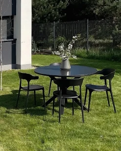 Zestaw 4 krzeseł ogrodowych GUBBIO Czarny