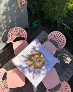 Zestaw 4 krzeseł ogrodowych OSTIA Pastelowy róż