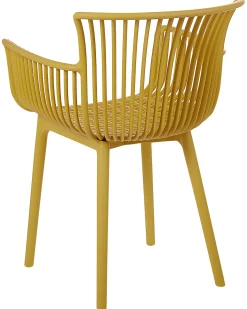 Zestaw 4 krzeseł ogrodowych PESARO Żółty