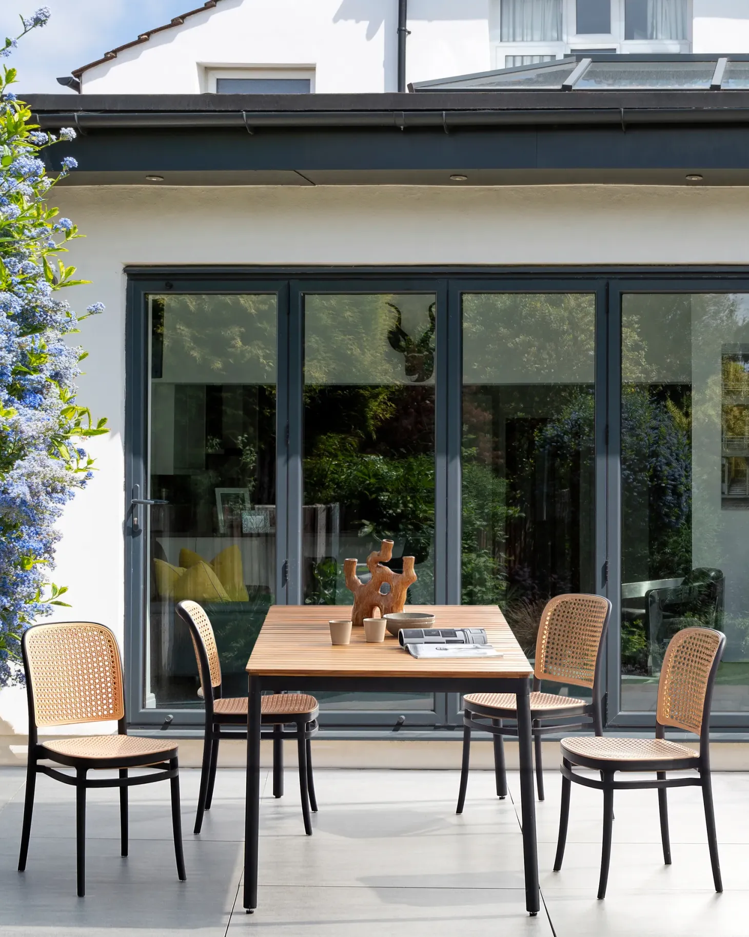 Zestaw 4 krzeseł ogrodowych PLOSE Beżowy