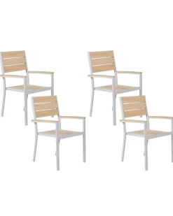 Zestaw 4 krzeseł ogrodowych PRATO Beżowy