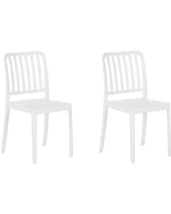 Zestaw 2 krzeseł ogrodowych SERSALE Materiał syntetyczny Biały